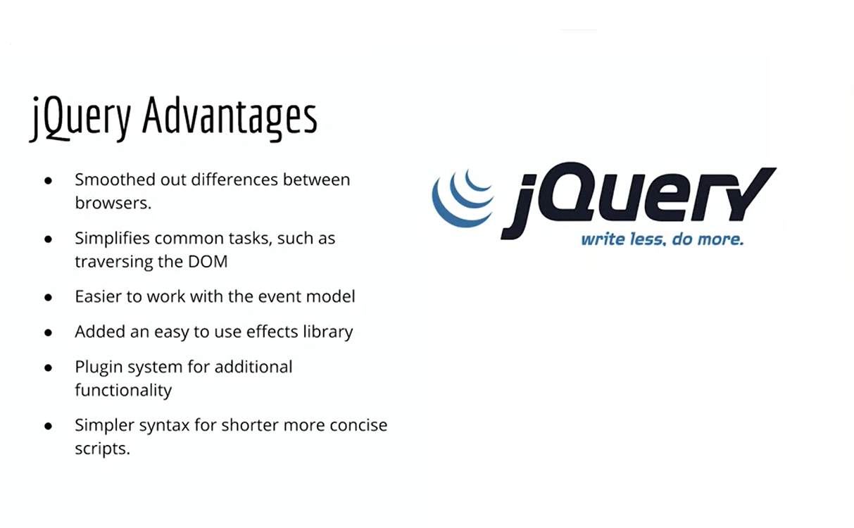 jQuery Advantages.