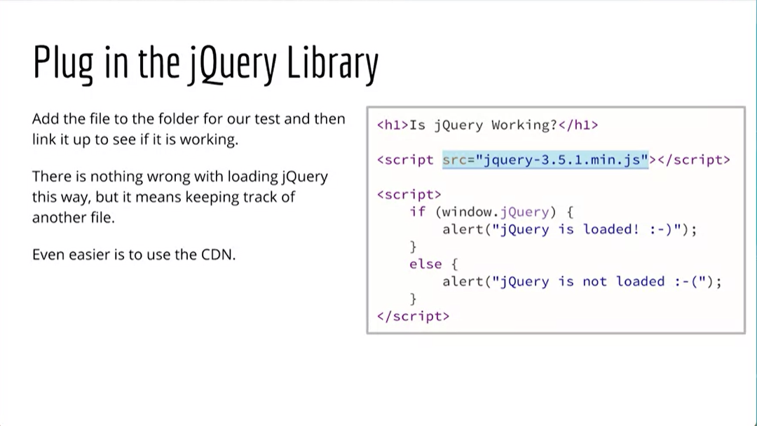 Plug in the jQuery Library.