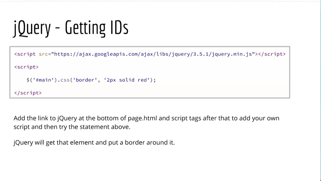 Example, jQuery - Getting IDs.