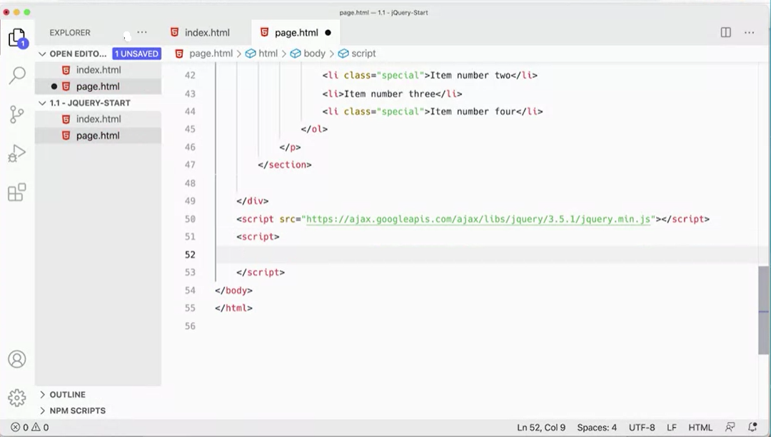 Add script shortcut to jQuery min library.