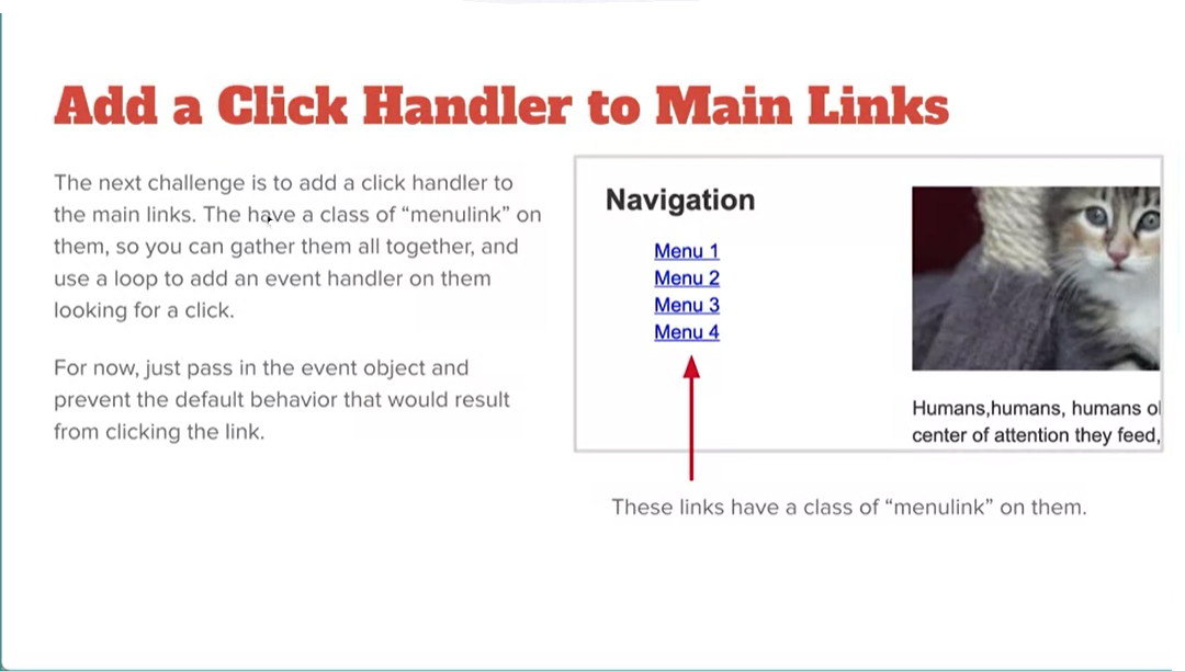 Add a Click Handler to Main Links.