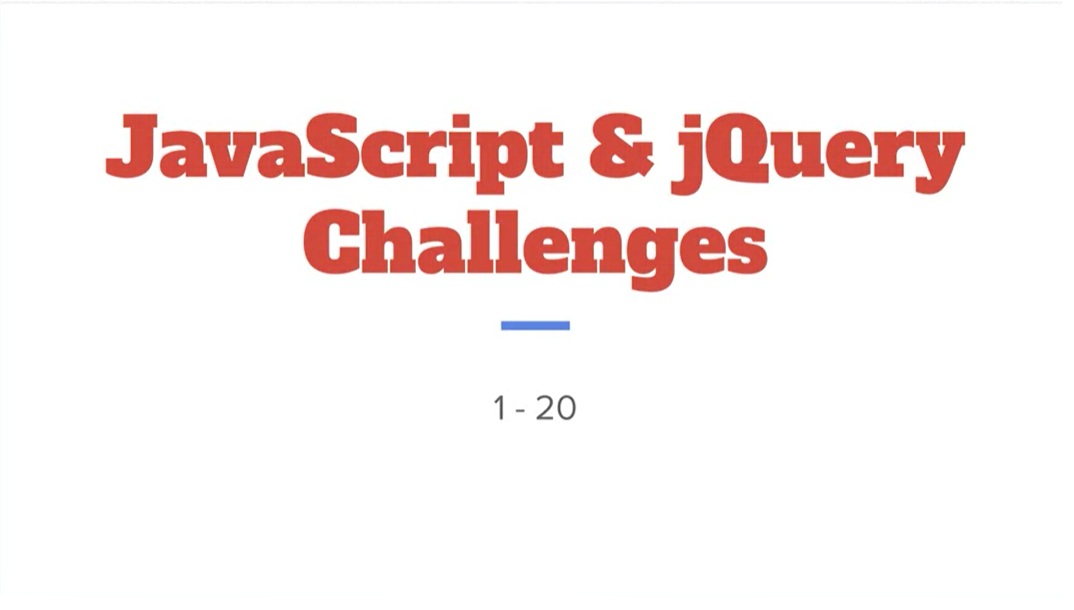 JS and jQuery Challenges.