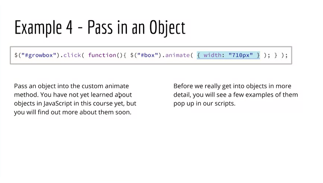 Example 4 - Pass in an Object.