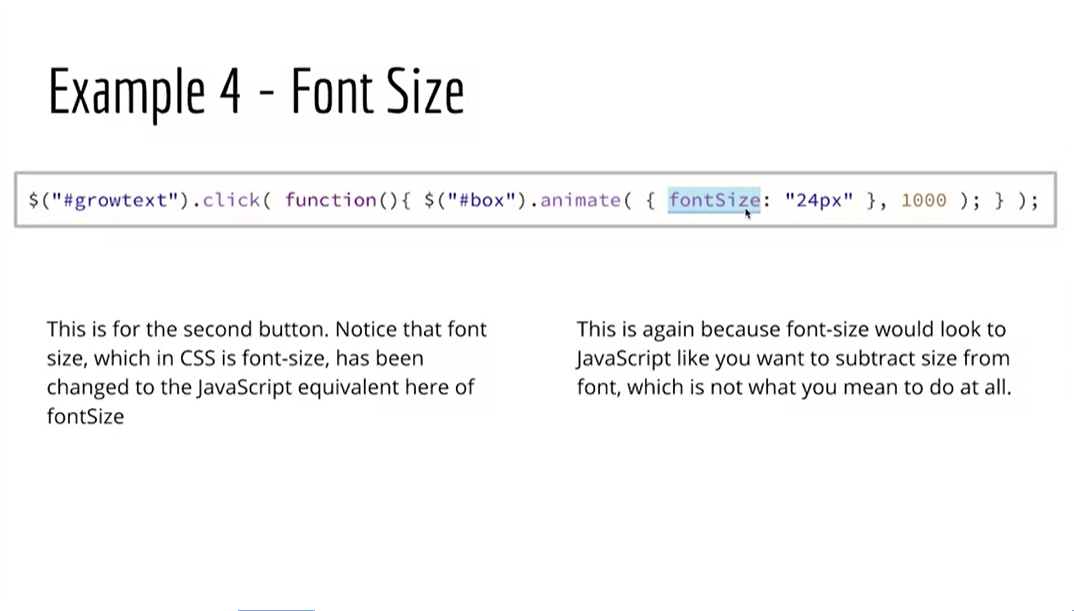 Example 4 - Font Size.