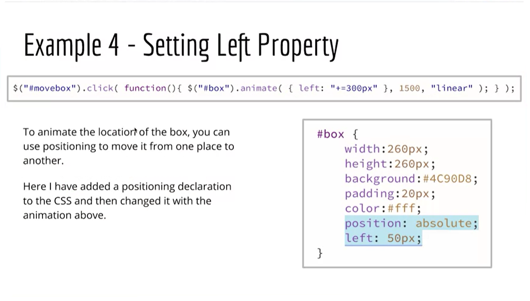 Example 4 - Setting Left Property.