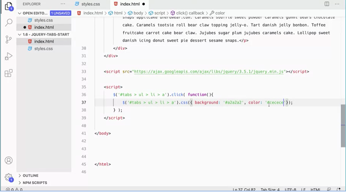 Key/value pairs, css background & font colors.