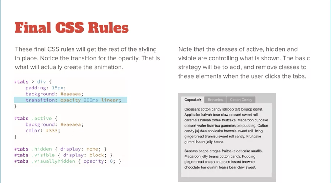 Example, Final CSS Rules.