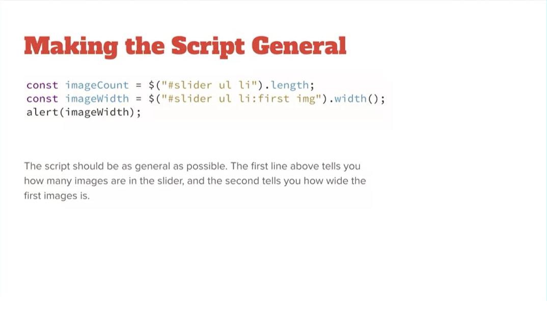 Example, Making the Script General.