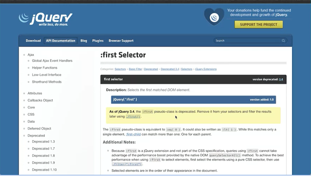 jQuery :first Selector.