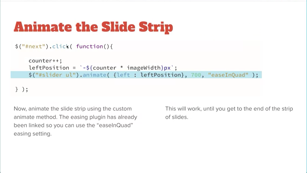 Example, Animate the Slide Strip.