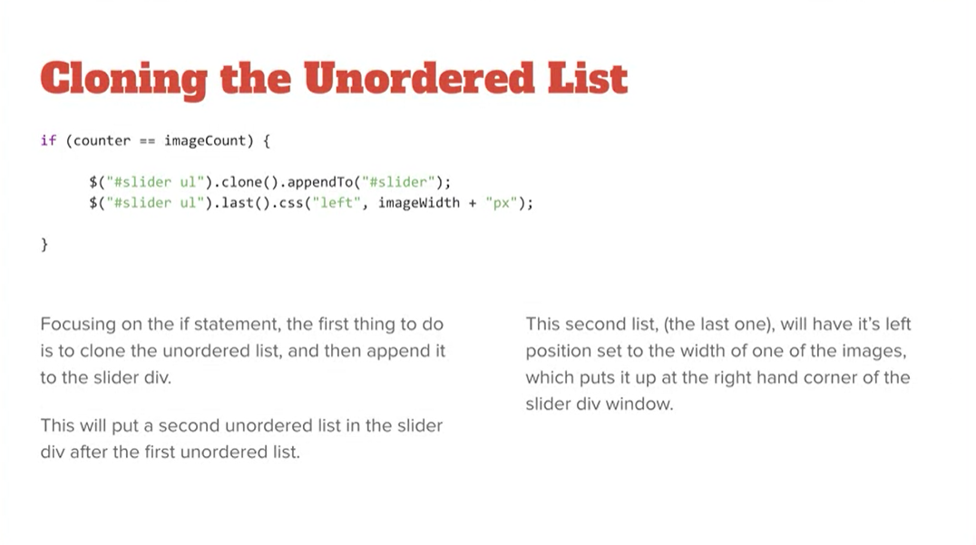 Example, Cloning the Unordered List.