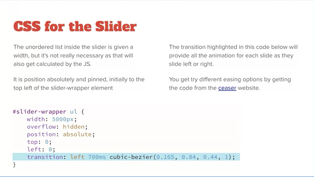 Example, CSS for the slider.