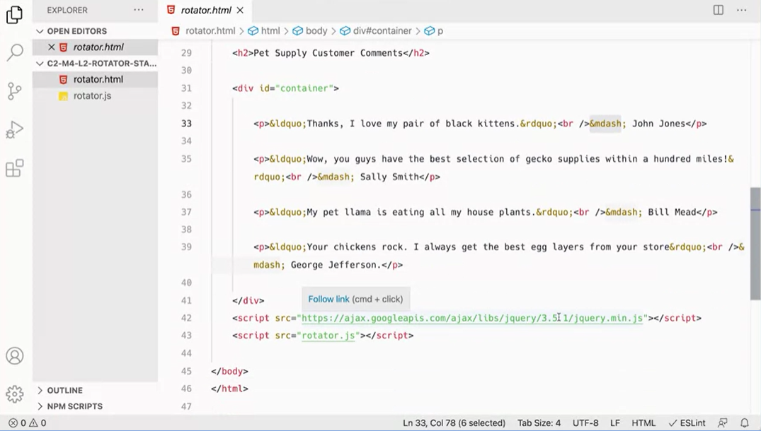 Call/load jquery and javascript code at end of the html body.