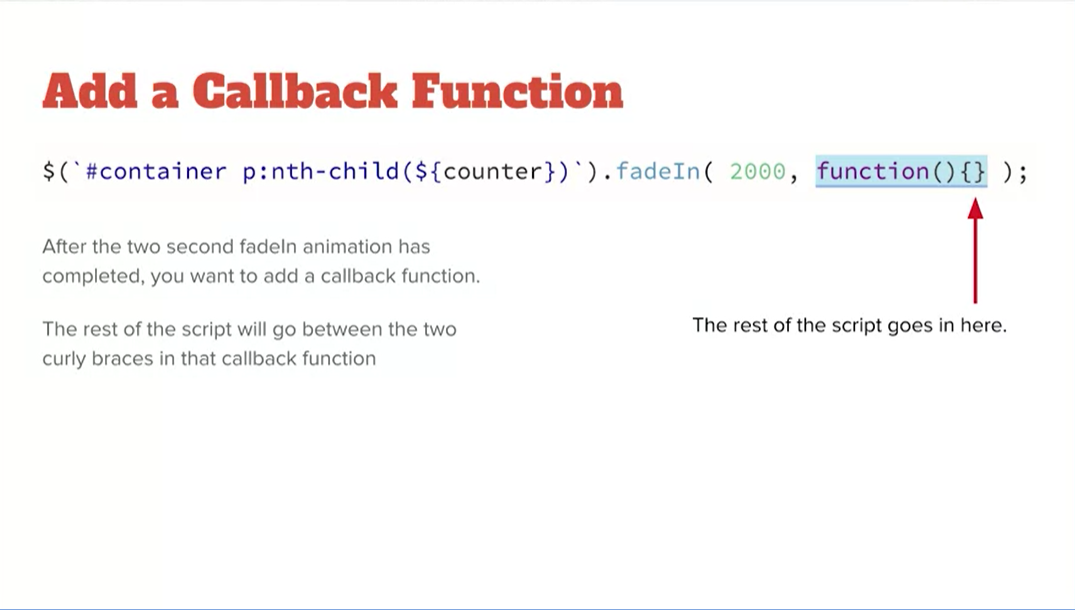 Example, Add a Callback Function.